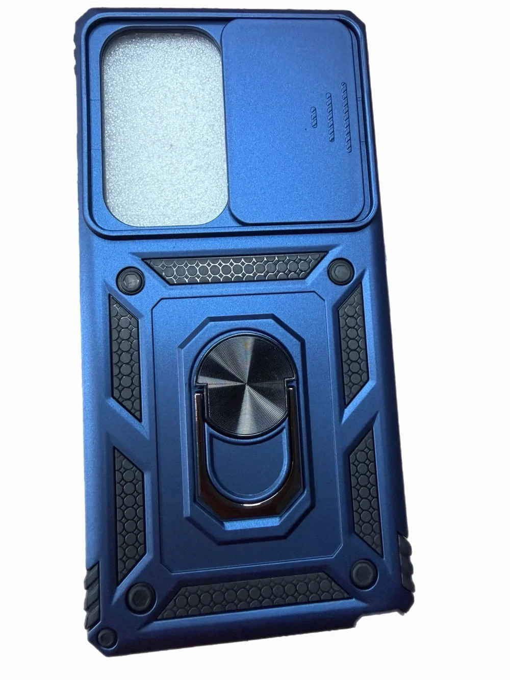 Rugged Blue Phone Case with Ring Kickstand For Samsung S25 Ultra